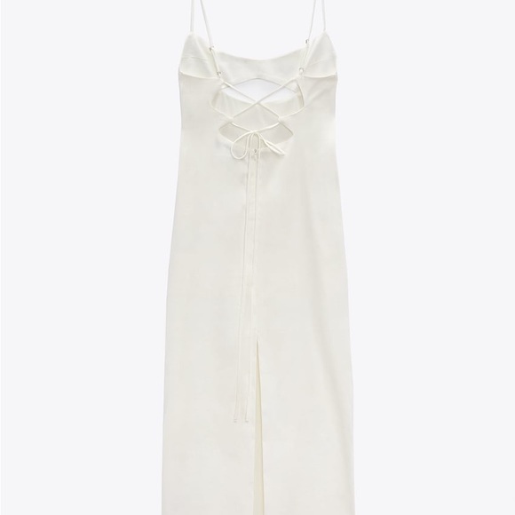 Linen blend cutout dress sage green ZARA - Picture 8 of 9